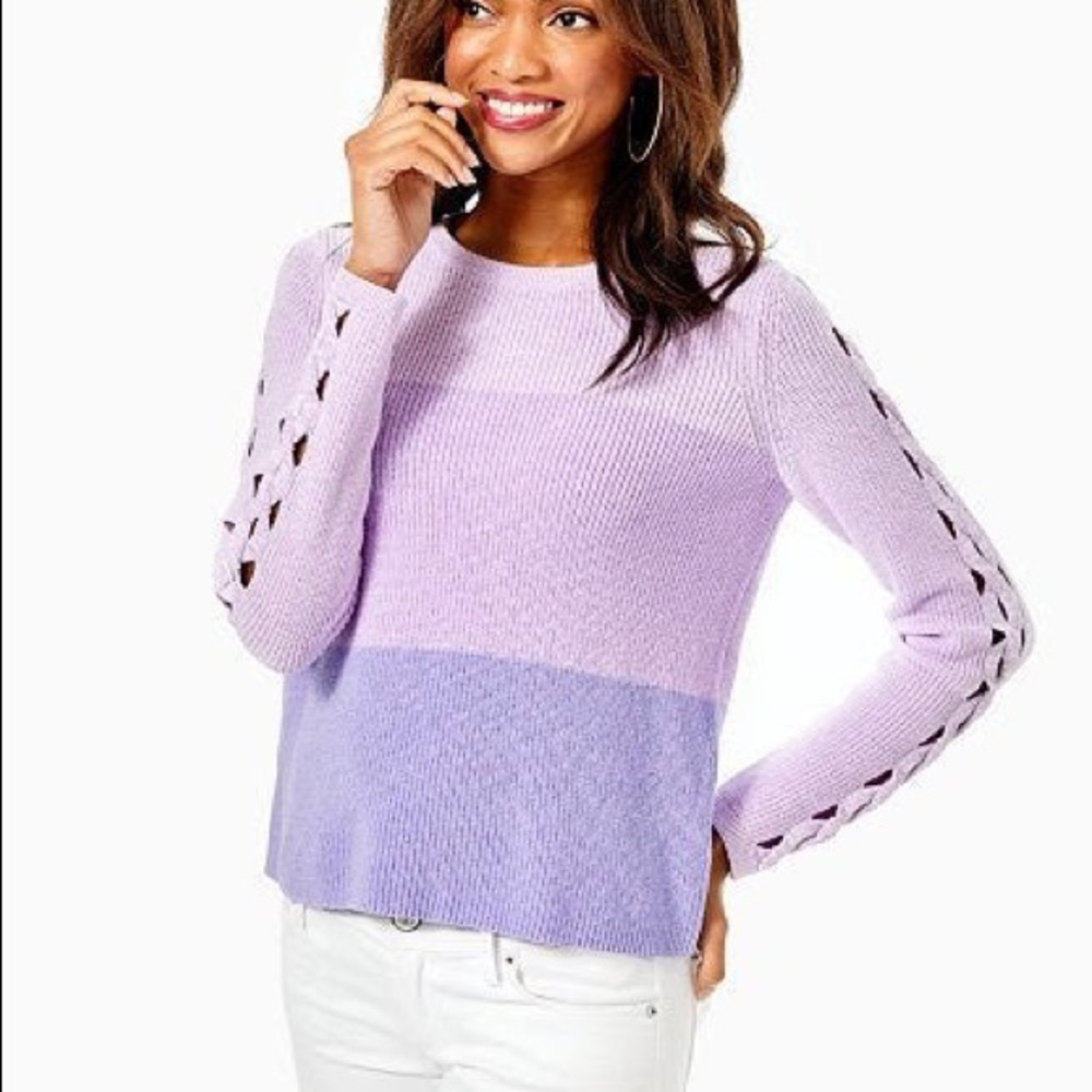 Lilly Pulitzer NWT Cortina sweater purple marked ombré size XL